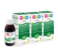 PEDIAKID - Toux Sèche & Grasse - Formule exclusive au sirop d'Agave - Calme la toux - Soulage l'irritation de la gorge -Thym, Plantain, Lierre, Hélichryse - Arôme naturel Citron - 3 flacons de 125 ml