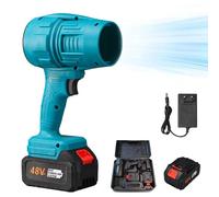 Sirop Turbo Jet Leaf Blower, Turbo Storm Fan, Super Powerful Cordless Blower, Handheld Leaf Blowers Cordless, Three Adjustable Wind Speeds Powerful Handheld Blower, for Yard/Patio (Blue*1Battery)