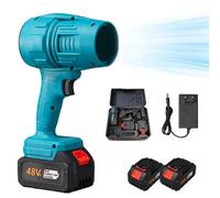 Sirop Turbo Jet Leaf Blower, Turbo Storm Fan, Super Powerful Cordless Blower, Handheld Leaf Blowers Cordless, Three Adjustable Wind Speeds Powerful Handheld Blower, for Yard/Patio (Blue*2Battery)