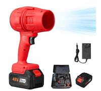 Sirop Turbo Jet Leaf Blower, Turbo Storm Fan, Super Powerful Cordless Blower, Handheld Leaf Blowers Cordless, Three Adjustable Wind Speeds Powerful Handheld Blower, for Yard/Patio (Red*1Battery)