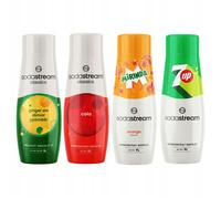 Sirops - SODASTREAM - Cola, Mirinda, 7Up, Ginger Ale - 4 pcs - 440 ml - Ajustement de saveur
