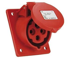 SIROX® Prise encastrable CEE IP 44 4 broches 400 V 6 h oblique courant 16 A rouge