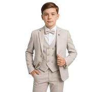 SIRRI Ensemble 5 pièces pour garçon, Costume Formel texturé, Tenue de Communion pour garçon d'honneur, âge 6 années EU