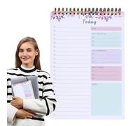 Sirseon Bloc-notes pour la planification quotidienne, Bloc-notes pour la liste de contrôle quotidienne - Planificateur de listes de choses avec 52 feuilles - Listes de presse-papiers, bloc-notes