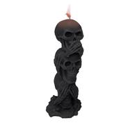 Sirseon Bougie de crâne d'Halloween, Bougie squelette d'Halloween - Bougie brûlante avec statue de squelette gothique | Bougies décoratives Halloween 3 bougies avec figurines de tête de crâne