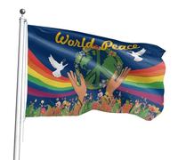 Sirseon Drapeau de la paix, drapeau de la paix mondiale, drapeau des symboles de la paix mondiale | Drapeaux double face avec symbole de la paix mondiale pour l'extérieur de 3 x 5 pieds, pour tous les