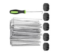 Sirseon Ensemble d'agrafes pour poteaux de jardin, ensemble d'agrafes de paysage de jardin | Épinglettes en U résistantes pour une pelouse sûre | Poteaux de jardin Épinglettes en forme de U Poteaux