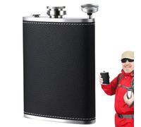 Sirseon Flacon de liqueur de hanche - Flasque en acier inoxydable avec entonnoir - Flasque d'alcool de 200 g - Flasque portable étanche pour vin et liqueur