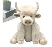 Sirseon Jouet de vache de plateau, animaux en peluche de vache, Peluche de vache écossaise et Highland de 10 pouces, Peluche Vache marron, Bovin Highland bonne nuit, Animal en peluche Yak pour