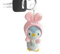 Sirseon Pingouin garni Porte-clés en peluche de pingouin de dessins animés d'animaux en peluche avec poupée avec coiffe | Porte-clés en peluche de dessin animé jouet de 11,5 cm