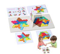 Sirseon puzzle en bois pour enfants, jeu de puzzle tangram - Puzzle avec des motifs en forme de couleur - Puzzle Tangram en bois Bloc de puzzle géométrique à deux joueurs pour garçons et filles 3-5