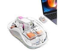 Sirseon Souris silencieuse sans fil pour ordinateur portable | Souris d'ordinateur avec lumière RVB, souris transparentes | salle de classe, étude, silencieuse, souris pour travailler, apprendre