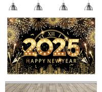Sirseon Toile de fond, toile de fond du Nouvel An 2025, toile de fond pour photographie du Nouvel An - Fond photo doré noir, toile de fond de photographie créative pour homme