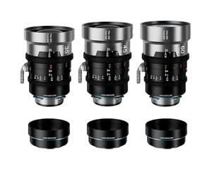 SIRUI IronStar 35mm 45mm 60mm kit Objectifs Anamorphique Cinéma T1.9 1.5X, Plein Format Manuel, vlogging, Portrait, Focale Fixe, Monture PL Native et EF Interchangeable, Blue Flare