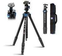 SIRUI Kit de trépied en Fibre de Carbone AM-124+AM-01 avec Colonne Centrale Triangulaire, serrures de Jambe étanches, tête Fluide pour vidéo, pour Filmer, vidéographie, capacité de Charge de 12 kg