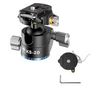 SIRUI KS-20 Rotule pour trépied, 33 mm, tête sphérique à Profil Bas, tête panoramique à 360° en Alliage d'aluminium pour Appareil Photo Reflex numérique, caméscope, pour trépied, Max 18 kg