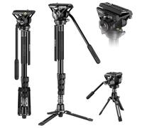 SIRUI Monopode de Voyage en Aluminium 188cm Avec Base de Trépied, Vidéo Portable Avec Tête pour Caméras DSLR, Charge Maximale 8KG (AM-MDP02)