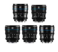 SIRUI Night Walker 16mm 24mm 35mm 55mm 75mm kit Objectifs T1.2 S35, Manual Lens Focale Fixe, Grande Ouverture, Compact et léger, vlogging, pour Monture E, A7CII, A7IV, A7RV, ZV-E1, ZV-E10, FX30, Noir