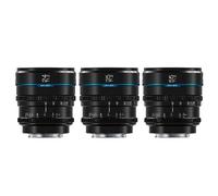 SIRUI Night Walker 24mm 35mm 55mm kit Objectifs T1.2 S35, Manual Lens Focale Fixe, Grande Ouverture, Compact et léger, vlogging, pour Monture E, A7CII, A7IV, A7RV, ZV-E1, ZV-E10, FX30, Noir