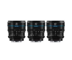 SIRUI Night Walker 24mm 35mm 55mm kit Objectifs T1.2 S35, Manual Lens Focale Fixe, Grande Ouverture, Compact et léger, vlogging, pour Monture E, A7CII, A7IV, A7RV, ZV-E1, ZV-E10, FX30, Noir