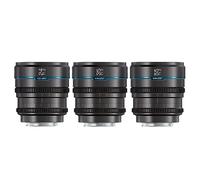 SIRUI Night Walker Objectif Cine millimètre 24/35/55mm T1.2 Grand Diaphragme Kit Mise au Point Manuelle pour Montage E FX30, ZV-E10, A6400, A6700 (MS-3SEG, Gris)