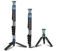 SIRUI P-325FL Monopode pour Appareil Photo, 170 cm, léger en Fibre de Carbone, Monopode télescopique à 5 Sections avec Pieds, Design modulaire, déploiement Rapide, Jambe Uniquement