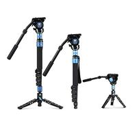 SIRUI P-325FS+VH-10 Carbon Fiber Monopod Kit, Monopode vidéo Professionnel, tête vidéo Fluide, Base de trépied, Flip Lock, 150 cm, 6 kg de Charge utile