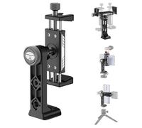 SIRUI Support de téléphone en métal avec base pour Arca, support de trépied à 360° pour iPhone avec 2 chaussures froides, ports 1/4" et 3/8", adaptateur de serrage pour smartphone, fixation pour