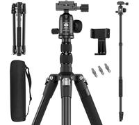 SIRUI Trépied pour Appareil Photo de 199,9 CM de Haut en Aluminium et Monopode avec Colonne Centrale,Trépied Amovible pour Appareil Photo Reflex Numérique avec Tête Sphérique à 360 °(APT-02,Noir)