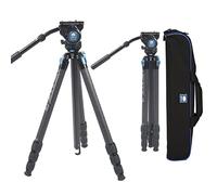 SIRUI Trépied Professionnel en Fibre de Carbone avec tête vidéo Fluide à 360°, trépied étanche pour caméra vidéo avec Colonne Centrale Triangulaire, Charge 6 kg (ST-224+VH-10)