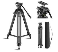 SIRUI Trépied Vidéo en Fibre de Carbone à Dégagement Rapide, 185cm Trépied Robuste avec Tête Fluide et Système de Verrouillage Rapide en Une Étape, pour DJI et pour Manfrotto, Max 15 kg, AVT-12