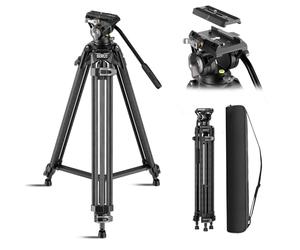 SIRUI Trépied Vidéo en Fibre de Carbone à Dégagement Rapide, 185cm Trépied Robuste avec Tête Fluide et Système de Verrouillage Rapide en Une Étape, pour DJI et pour Manfrotto, Max 15 kg, AVT-12