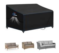 SIRUITON Housse De Banc De Jardin 4 Places,Imperméable Oxford 500D | Pelouse,Terrasse,Banc et Meubles - Résistante Aux UV et à l'eau (260x102x89/61cm)