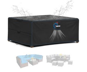 SIRUITON Housse Salon de Jardin 180x100x74cm,Imperméable en Oxford 300D | Housse Meuble Jardin Extérieur, Anti-UV, Résistante à la Déchirure, Avec Aérations, Protection Toute Saison contre Pluie
