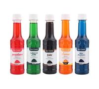 Sirup für Ice Cone, Mixed Popular Flavour Sirups, kann mit All Slush| verwendet werden Slushie Machines Strawberry, Cola, Blue Raspberry, Lemon & Lime, Tropical je 250 ml (5er Pack)
