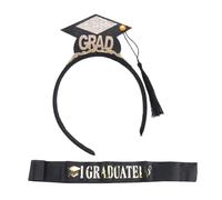Sirxlevcy 1 Ensemble Bandeau Casquette Graduation, Ceinture en Satin Graduée 2024, Fournitures Décoration Fête Remise Diplôme, Accessoires Photo, Mini Chapeau Célibataire