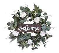 Sirxlevcy 1 PCS Porte Décoration de Noël Eucalyptus Petite Célèbre Marque Guirlande Porte Suspendue Guirlande de Noël Vert Élégant et Confortable