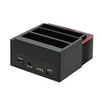 Sirxlevcy 1 PCS Station d'accueil HDD à Double Baie Tout-en-Un en Plastique Noir avec USB 3.0 et Prise EU