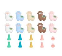 Sirxlevcy 10 Pièces Bouchons D'Aiguille à Tricoter en Forme D'Alpaga, 30 Pièces Protecteurs de Pointe D'Aiguille à Tricoter Bouchons de Point en Silicone à Tricoter