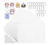 Sirxlevcy 100 Pièces de Feuilles de Plastique Thermorétractables, Feuilles de Papier Thermorétractable Vierges, Feuilles de Film Rétractable pour Enfants, Artisanat Créatif