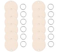 Sirxlevcy 100 Pièces Disques Ronds en Bois avec Trous Étiquettes de La Carte d'anniversaire et Bagues de 100 Pièces de 15Mm pour Art et Artisanat (3Cm)