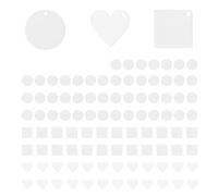 Sirxlevcy 100 PièCes SéRies Acrylique Porte-CléS Blancs DéCoration Artisanat Rond en Forme de Coeur Acrylique Blancs Porte-CléS pour Bricolage Porte-CléS et éTiquettes