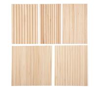 Sirxlevcy 100 PièCes Tiges de Goujon en Bois Tige de Goujon Artisanat Bois 1/8,3/16,1/4,5/16,3/8X6 Pouces Bâtons pour L'Artisanat Bricolage de de Mariage