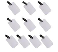 Sirxlevcy 10PièCes ÉTiquettes de Bagage Vierges par Sublimation ÉTiquettes de Bagage de Sac de Voyage Vierges Blanches avec Sangle ÉTiquette D'éTiquette de Valise Double Face