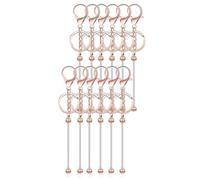 Sirxlevcy 12 Pcs Barres de Porte-Clés en Perles pour Perles Porte-Clés Vierge Porte-Clés en Perles en Métal pour Porte-Clés Kit de Fabrication de pour Enfants, Or Rose