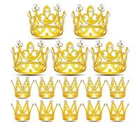 Sirxlevcy 15 Pcs Anniversaire Mini Couronne Chapeaux Couronne Décorations Mini Cupcake Couronnes pour Arrangements Floraux Cupcake Baby Shower Décoration de Mariage