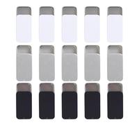 Sirxlevcy 15 Pièces Conteneurs en Étain à Dessus Coulissant Mini Boîte en Métal Boîtes de Rangement avec Couvercle pour Petits Objets (Noir Blanc Argent)