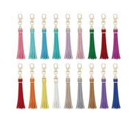 Sirxlevcy 18Pcs Pompon en Cuir Synthétique Pompon en Cuir Pompons en Cuir pour Sac à Main Porte-Clés et Artisanat