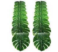 Sirxlevcy 2 Pièces Chemins de Table en Feuilles de Palmier Artificielles Long Table en Feuilles de Palmier Tropical 86,6 Pouces/220 cm