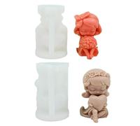 Sirxlevcy 2 Pièces Moule en Résine 3D Rose en Forme de Coeur Fille Moule Bricolage Rose Fille à la Main Bougie Parfumée Gypse